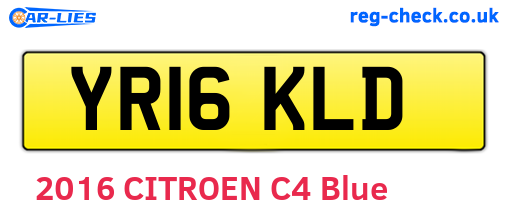 YR16KLD are the vehicle registration plates.