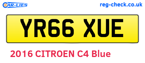 YR66XUE are the vehicle registration plates.