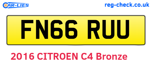 FN66RUU are the vehicle registration plates.
