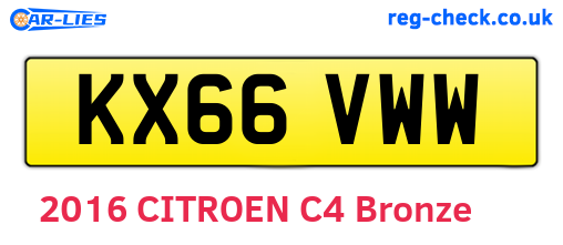 KX66VWW are the vehicle registration plates.