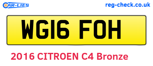 WG16FOH are the vehicle registration plates.