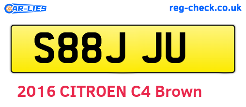 S88JJU are the vehicle registration plates.