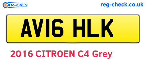 AV16HLK are the vehicle registration plates.