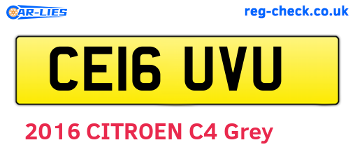 CE16UVU are the vehicle registration plates.