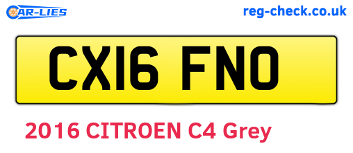 CX16FNO are the vehicle registration plates.