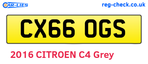 CX66OGS are the vehicle registration plates.