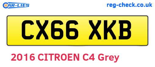CX66XKB are the vehicle registration plates.