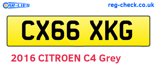 CX66XKG are the vehicle registration plates.