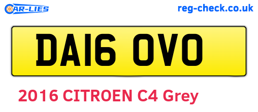 DA16OVO are the vehicle registration plates.
