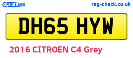 DH65HYW are the vehicle registration plates.