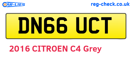 DN66UCT are the vehicle registration plates.