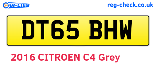 DT65BHW are the vehicle registration plates.