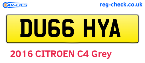 DU66HYA are the vehicle registration plates.