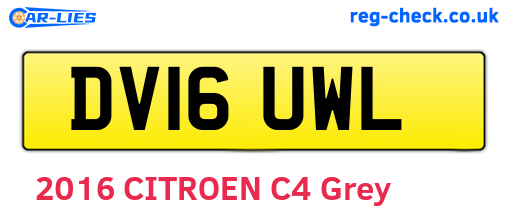 DV16UWL are the vehicle registration plates.