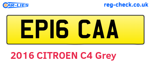 EP16CAA are the vehicle registration plates.