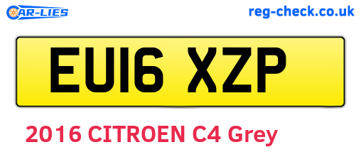 EU16XZP are the vehicle registration plates.