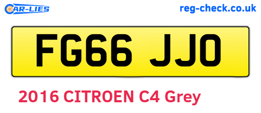 FG66JJO are the vehicle registration plates.