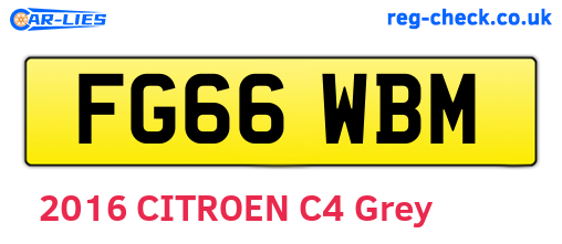FG66WBM are the vehicle registration plates.