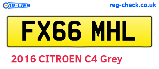 FX66MHL are the vehicle registration plates.