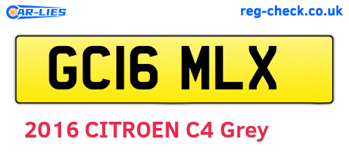 GC16MLX are the vehicle registration plates.