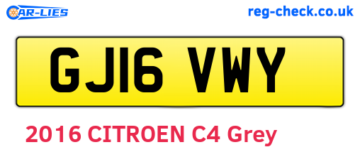 GJ16VWY are the vehicle registration plates.