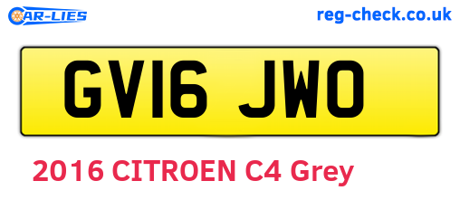 GV16JWO are the vehicle registration plates.