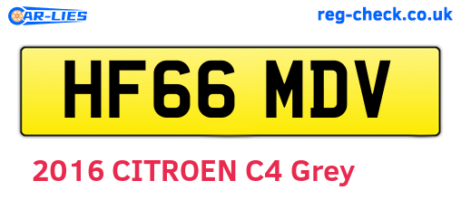 HF66MDV are the vehicle registration plates.