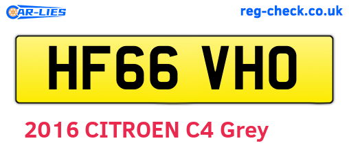 HF66VHO are the vehicle registration plates.