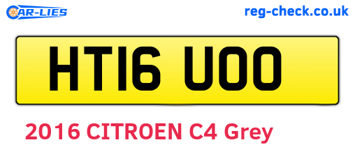 HT16UOO are the vehicle registration plates.