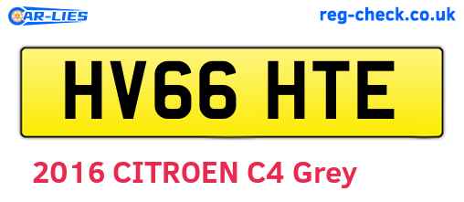 HV66HTE are the vehicle registration plates.