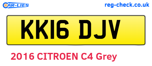KK16DJV are the vehicle registration plates.
