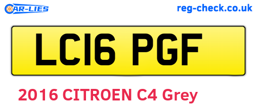 LC16PGF are the vehicle registration plates.