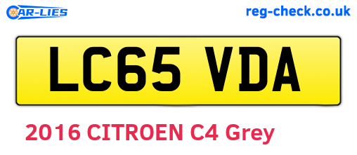 LC65VDA are the vehicle registration plates.