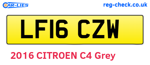 LF16CZW are the vehicle registration plates.