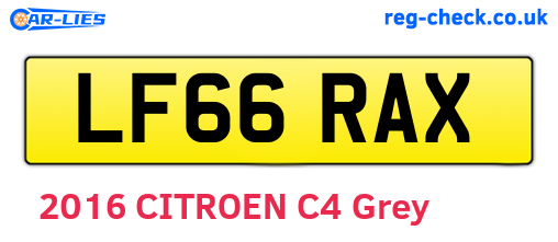 LF66RAX are the vehicle registration plates.
