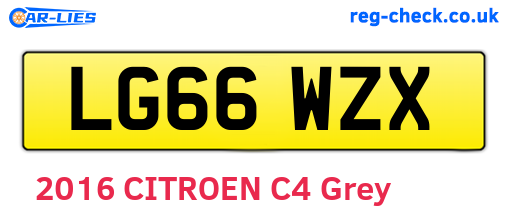 LG66WZX are the vehicle registration plates.