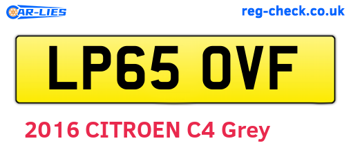 LP65OVF are the vehicle registration plates.