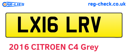 LX16LRV are the vehicle registration plates.