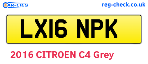 LX16NPK are the vehicle registration plates.