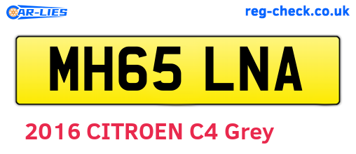MH65LNA are the vehicle registration plates.