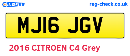 MJ16JGV are the vehicle registration plates.