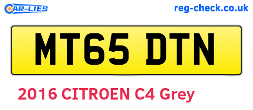 MT65DTN are the vehicle registration plates.