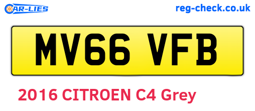 MV66VFB are the vehicle registration plates.