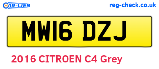 MW16DZJ are the vehicle registration plates.