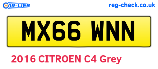 MX66WNN are the vehicle registration plates.