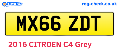 MX66ZDT are the vehicle registration plates.