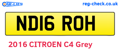 ND16ROH are the vehicle registration plates.