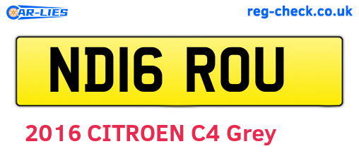 ND16ROU are the vehicle registration plates.