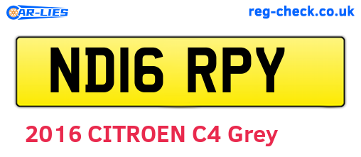 ND16RPY are the vehicle registration plates.