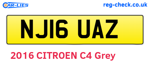 NJ16UAZ are the vehicle registration plates.